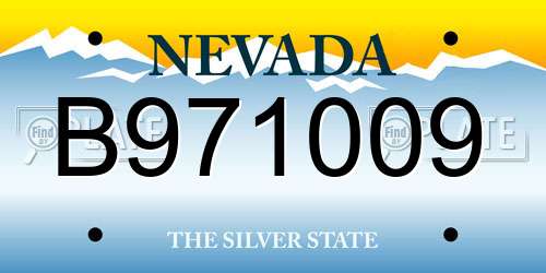 B971009 Nevada License Plate