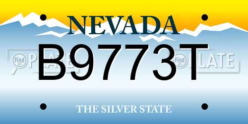 B9773T Nevada License Plate