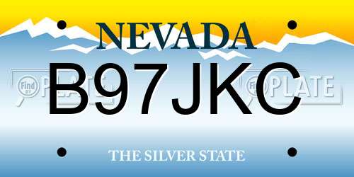 B97JKC Nevada License Plate