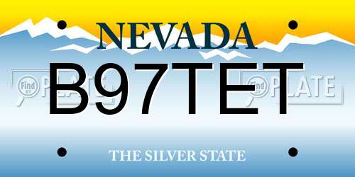 B97TET Nevada License Plate