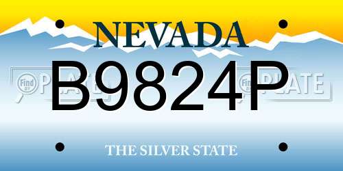 B9824P Nevada License Plate