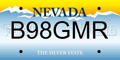 B98GMR Nevada License Plate