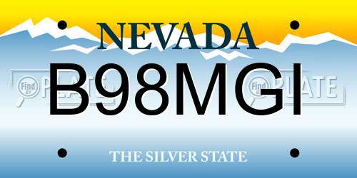 B98MGI Nevada License Plate