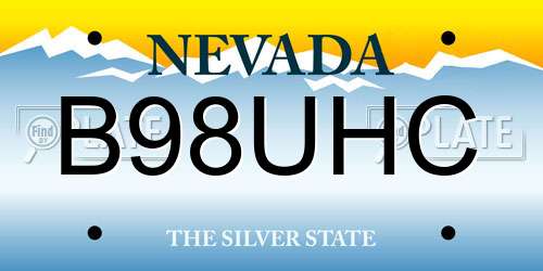 B98UHC Nevada License Plate