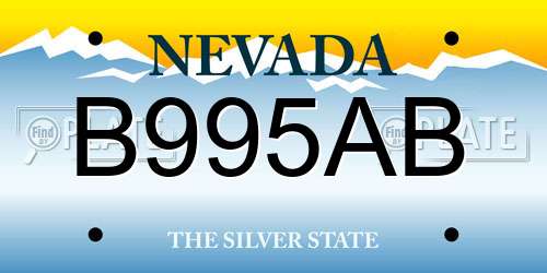 B995AB Nevada License Plate