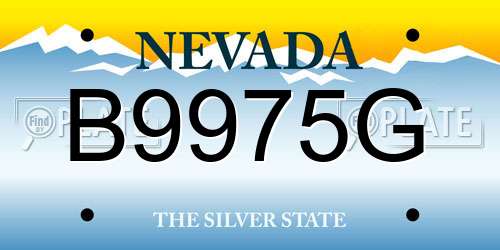 B9975G Nevada License Plate