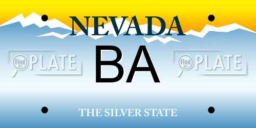 BA Nevada License Plate