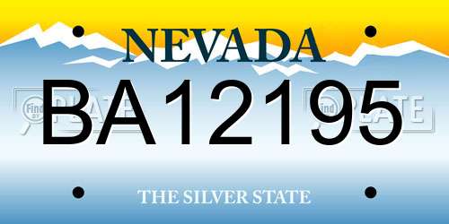BA12195 Nevada License Plate