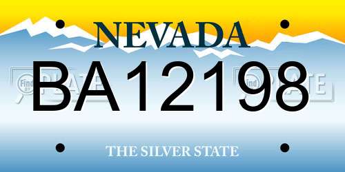 BA12198 Nevada License Plate