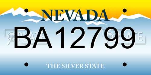 BA12799 Nevada License Plate
