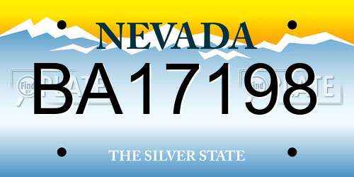 BA17198 Nevada License Plate