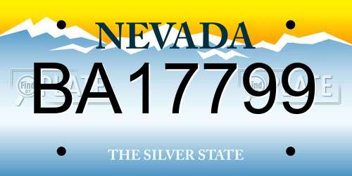 BA17799 Nevada License Plate