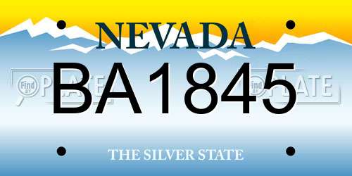BA1845 Nevada License Plate