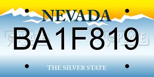 BA1F819 Nevada License Plate