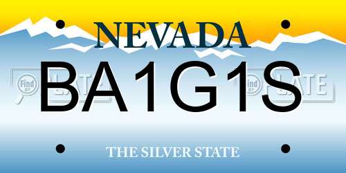 BA1G1S Nevada License Plate