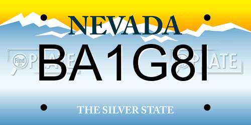 BA1G8I Nevada License Plate