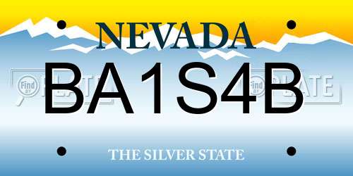 BA1S4B Nevada License Plate
