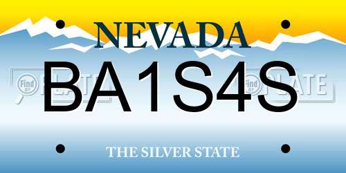 BA1S4S Nevada License Plate