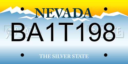 BA1T198 Nevada License Plate