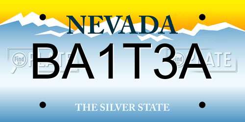 BA1T3A Nevada License Plate