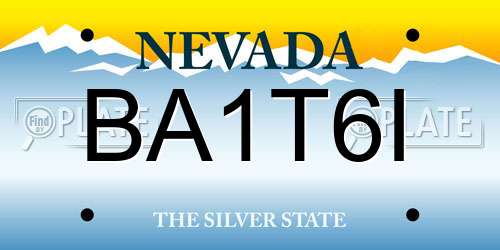 BA1T6I Nevada License Plate
