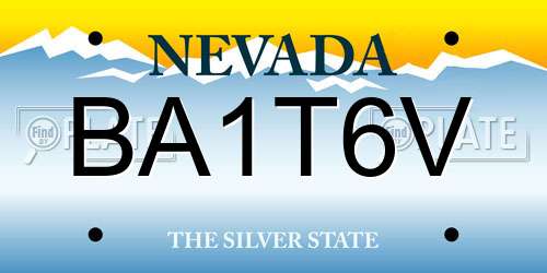 BA1T6V Nevada License Plate