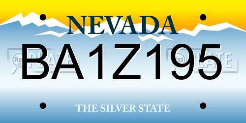 BA1Z195 Nevada License Plate