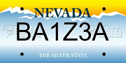 BA1Z3A Nevada License Plate