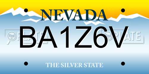 BA1Z6V Nevada License Plate