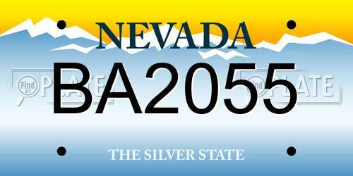 BA2055 Nevada License Plate
