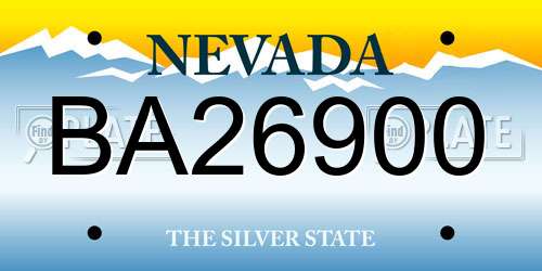 BA26900 Nevada License Plate