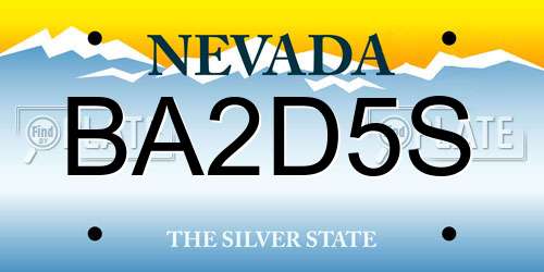 BA2D5S Nevada License Plate