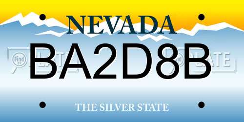 BA2D8B Nevada License Plate