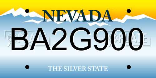 BA2G900 Nevada License Plate