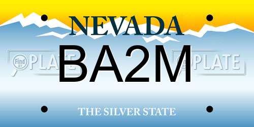 BA2M Nevada License Plate