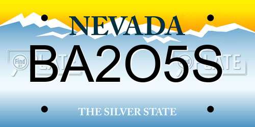 BA2O5S Nevada License Plate