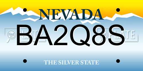 BA2Q8S Nevada License Plate
