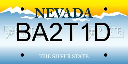 BA2T1D Nevada License Plate