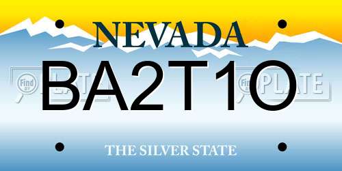 BA2T1O Nevada License Plate