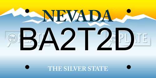 BA2T2D Nevada License Plate