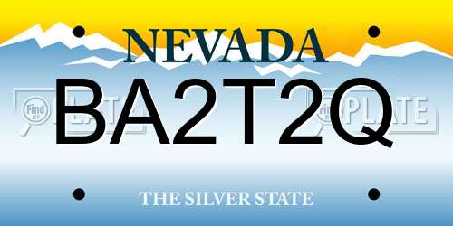 BA2T2Q Nevada License Plate