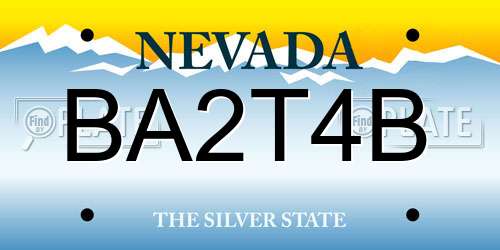 BA2T4B Nevada License Plate