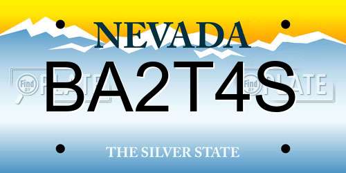 BA2T4S Nevada License Plate
