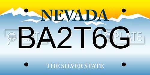 BA2T6G Nevada License Plate