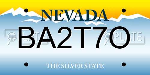 BA2T7O Nevada License Plate