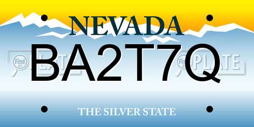 BA2T7Q Nevada License Plate