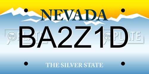 BA2Z1D Nevada License Plate