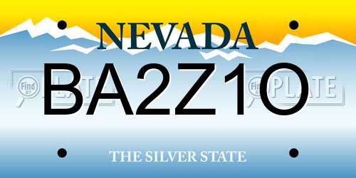 BA2Z1O Nevada License Plate
