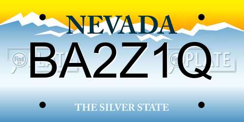 BA2Z1Q Nevada License Plate