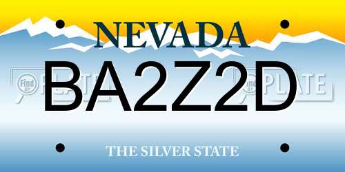 BA2Z2D Nevada License Plate
